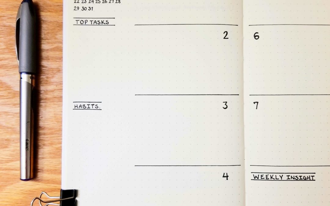 Minimalist Bullet Journal With Top Tasks, Habits, And Weekly Insight