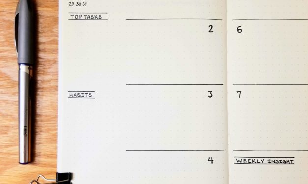Minimalist Bullet Journal With Top Tasks, Habits, And Weekly Insight