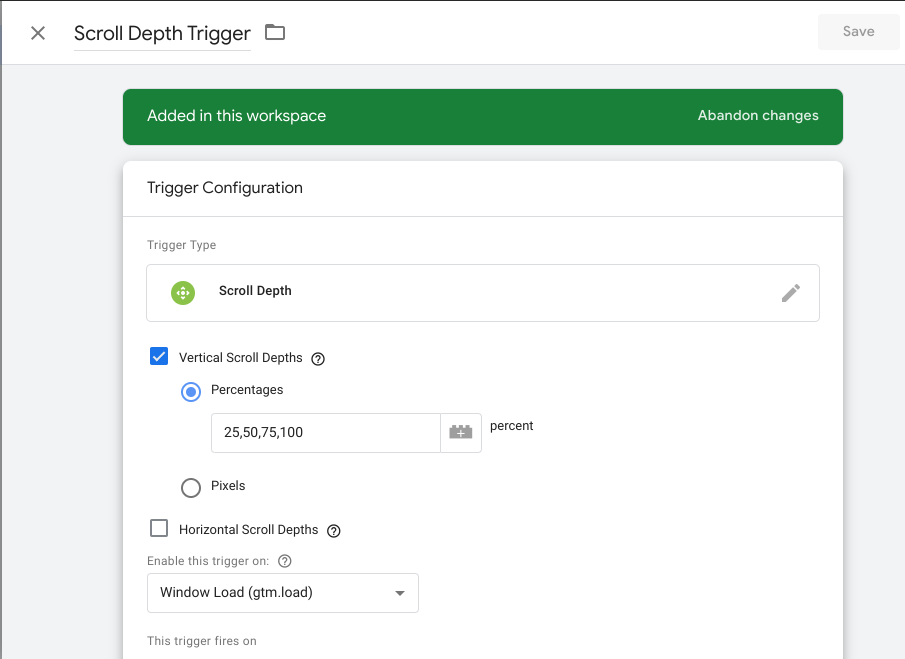 Google Tag Manager Scroll Depth Trigger by Growth Learner